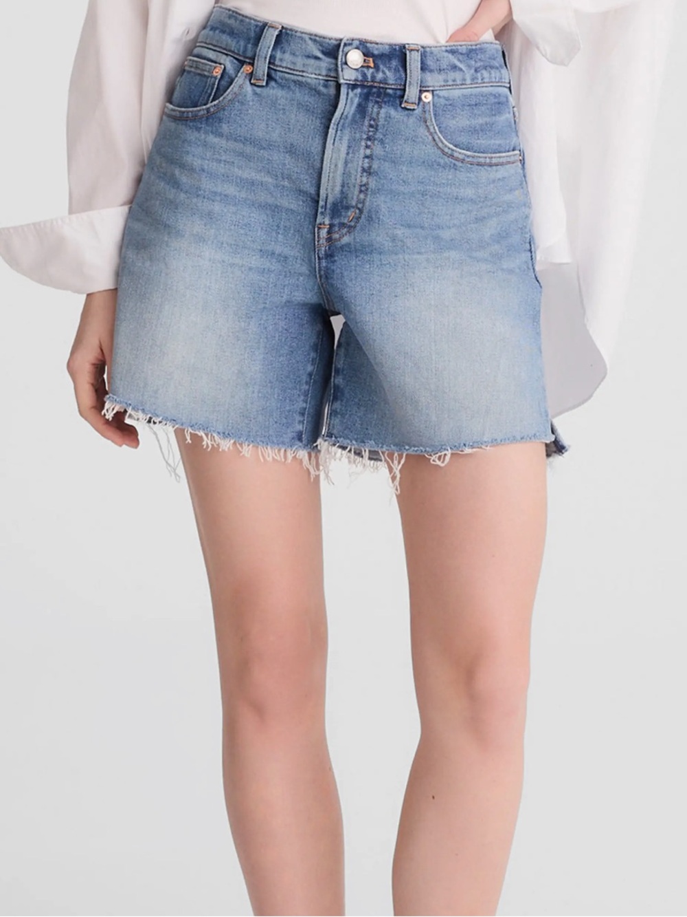 Madewell Denim Shorts - Casual Frayed Hem